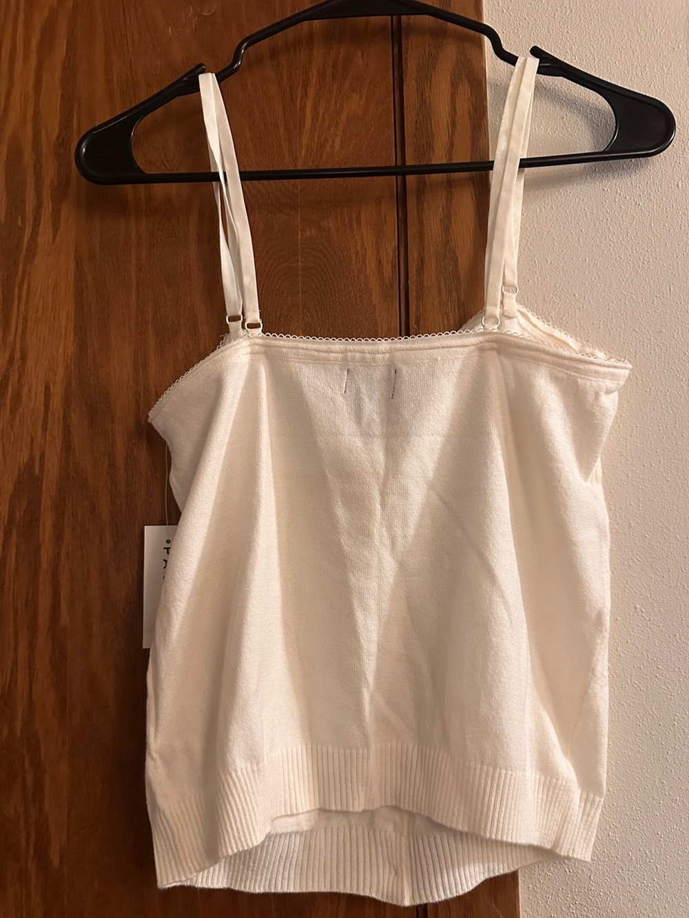 PacSun Cream Ribbed Button-Front Tank with Pocket - Picture 3 of 5